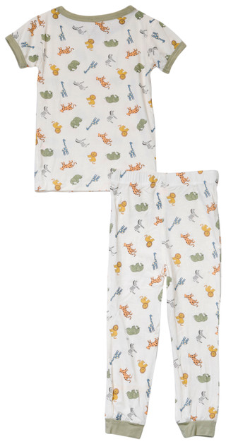 Thumbnail 2: MILKBERRY Milkberry Toddler Boys 2 Pc Safari Bamboo Pajama Set 