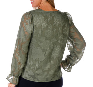 Thumbnail 2: ADYSON PARKER Adyson Parker Womens Long Sleeve V Neck Ruffle Top 