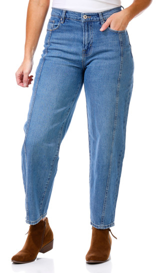 Thumbnail 1: Kensie Kensie Womens Jessica High Rise Cropped Barrel Jeans 