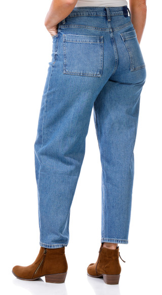 Thumbnail 2: Kensie Kensie Womens Jessica High Rise Cropped Barrel Jeans 