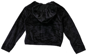 Thumbnail 2: Hurley Hurley Big Girls Minky Embossed Velour Quarter Zip Hoodie 