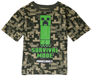 Thumbnail 1: Minecraft Minecraft Big Boys Camo Survival Mode T-Shirt 