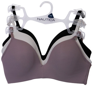 Thumbnail 1: Nautica Nautica Womens 3 Pk Wire Free Micro Ribbed Bras 