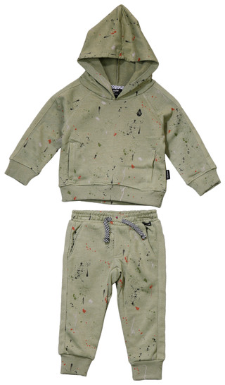 Thumbnail 1: VOLCOM Volcom Baby Boys 2 Pc Long Sleeve Paint Hoodie Jogger Set 