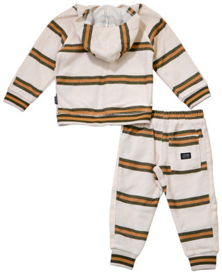 Thumbnail 2: VOLCOM Volcom Baby Boys 2 Pc Long Sleeve Striped Hoodie Jogger Set 