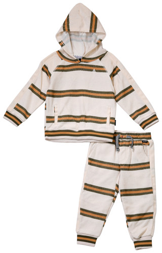 Thumbnail 1: VOLCOM Volcom Baby Boys 2 Pc Long Sleeve Striped Hoodie Jogger Set 