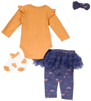 Thumbnail 2: PL Baby PL Baby Baby Girls 4 Pc Rainbow Bodysuit Pants & Tutu Set 