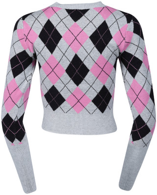 Thumbnail 2: Derek Heart Derek Heart Juniors Long Sleeve Argyle Cardigan 
