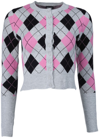 Thumbnail 1: Derek Heart Derek Heart Juniors Long Sleeve Argyle Cardigan 