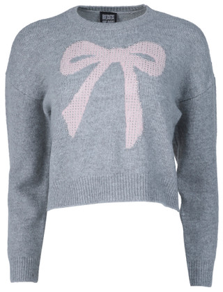 Thumbnail 1: Derek Heart Derek Heart Juniors Long Sleeve Jacquard Bow Sweater 