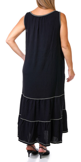 Thumbnail 3: MAX STUDIO Max Studio Womens Sleeveless Tank Tiered Maxi Dress 