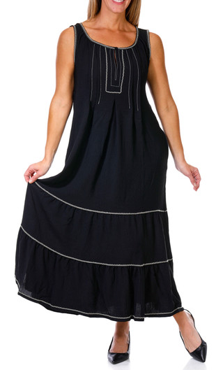 Thumbnail 1: MAX STUDIO Max Studio Womens Sleeveless Tank Tiered Maxi Dress 