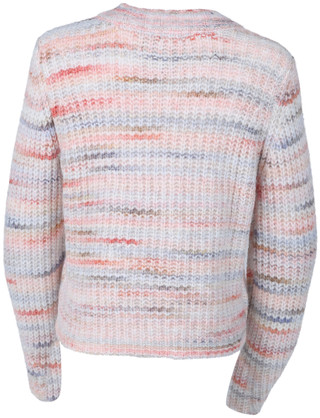 Thumbnail 2: LUSH Lush Juniors Long Sleeve Crew Neck Marbled Striped Sweater 