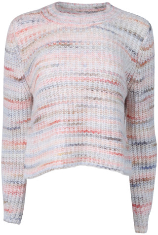 Thumbnail 1: LUSH Lush Juniors Long Sleeve Crew Neck Marbled Striped Sweater 