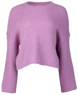 Thumbnail 1: LUSH Lush Juniors Long Bell Sleeve Crew Neck Cropped Sweater 