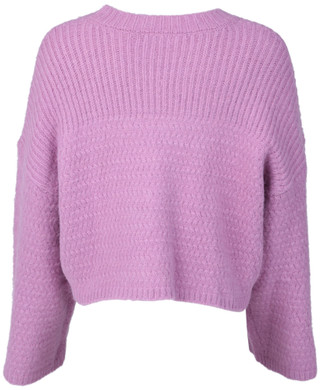 Thumbnail 2: LUSH Lush Juniors Long Bell Sleeve Crew Neck Cropped Sweater 