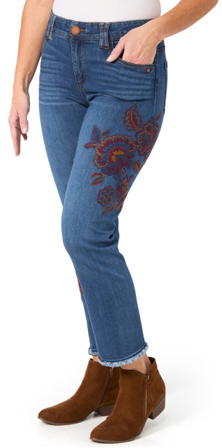 Thumbnail 1: Democracy Democracy Women's Ab-Tec Straight Leg Embroidered Jeans 