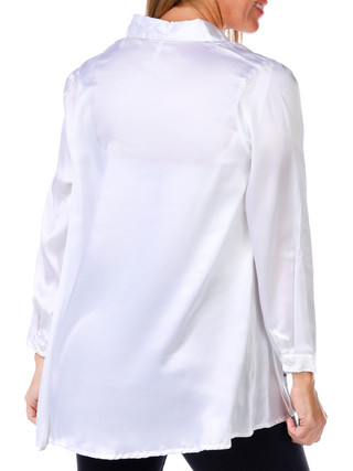Thumbnail 2: Kaktus Kaktus Womens 3/4 Sleeve Satin Button Down Paris Top 