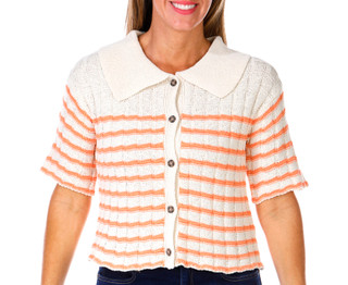 Thumbnail 1: BY TOGETHER No Comment Juniors Short Sleeve Collard Cardigan 