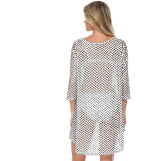Thumbnail 2: Jordan Taylor Jordan Taylor Womens Shiny Chevron Tunic Cover Up 