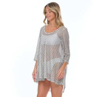 Thumbnail 3: Jordan Taylor Jordan Taylor Womens Shiny Chevron Tunic Cover Up 