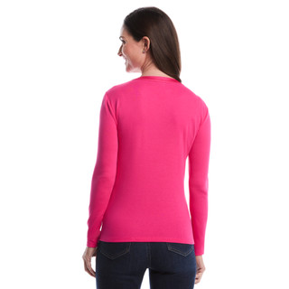 Thumbnail 3: Rafaella Rafaella Womens Long Sleeve Woven Trim Split Neck Top 