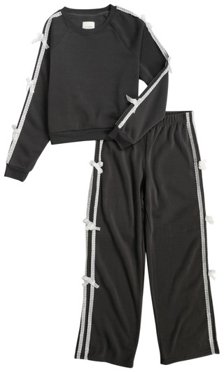 Thumbnail 1: No Comment No Comment Juniors 2 Pc Bow Crew Neck and Pants Set 