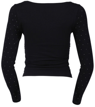 Thumbnail 2: Madden Girl Madden Girl Juniors Long Sleeve Embellished Ruched Top 