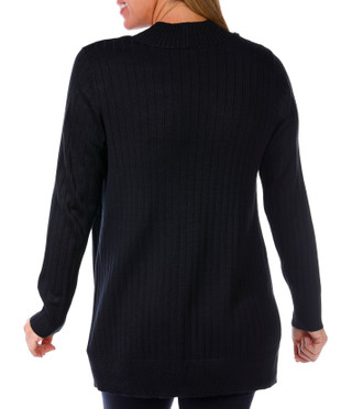 Thumbnail 2: Tint & Shadow Tint & Shadow Petite Long Sleeve Open Ribbed Cardigan 