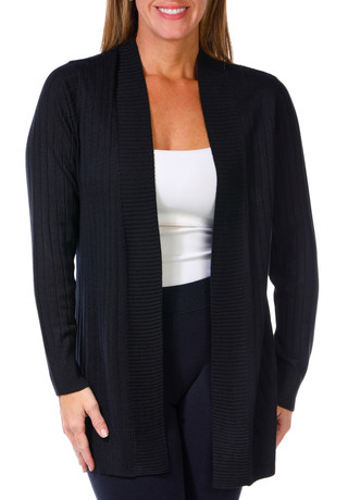 Thumbnail 1: Tint & Shadow Tint & Shadow Petite Long Sleeve Open Ribbed Cardigan 