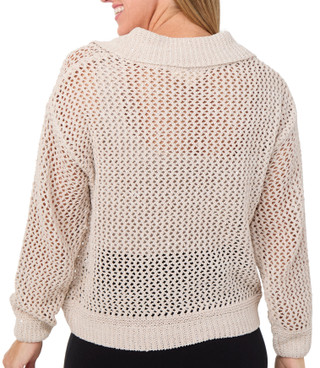 Thumbnail 2: GREIGE Greige Womens Lace Up Knit Sweater 