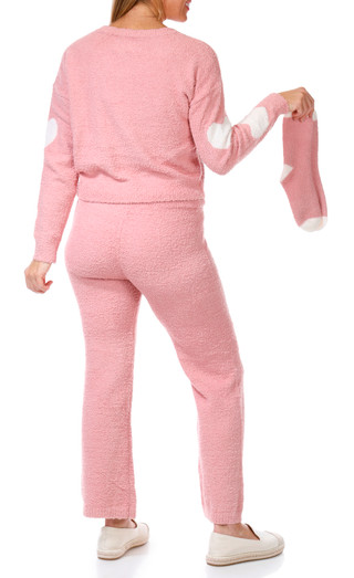 Thumbnail 2: No Comment No Comment Juniors 2 Pc Teddy Lounging Pullover & Pants Set 