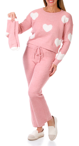 Thumbnail 1: No Comment No Comment Juniors 2 Pc Teddy Lounging Pullover & Pants Set 