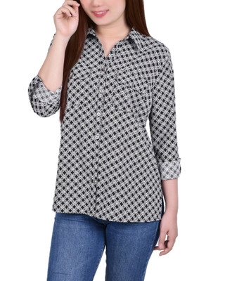 Thumbnail 1: NY COLLECTION NY Collection Petite 3/4 Sleeve Roll Tab Blouse 