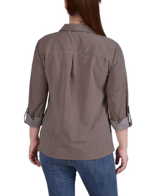 Thumbnail 2: NY COLLECTION NY Collection Petite 3/4 Sleeve Roll Tab Blouse 