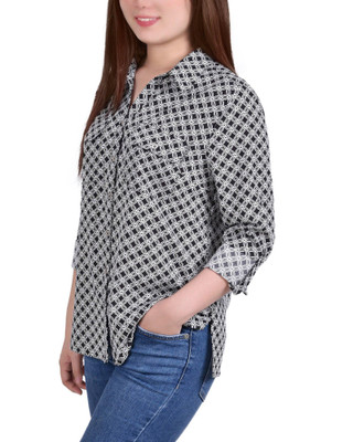 Thumbnail 3: NY COLLECTION NY Collection Petite 3/4 Sleeve Roll Tab Blouse 