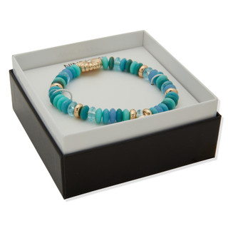Thumbnail 3: NINE WEST Nine West Boxed Turquoise Beaded Stretch Bracelet 