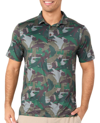 Thumbnail 1: FloGrown Flogrown Mens Camo Print Golf Polo Shirt 
