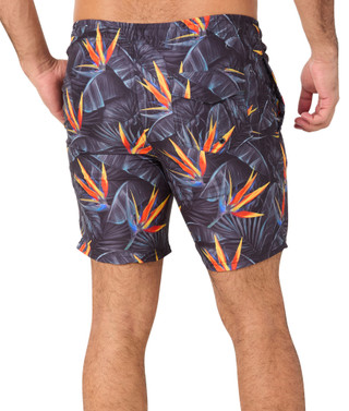 Thumbnail 2: Distortion Distortion Mens Leafy Black 7 in. Swim Trunks 