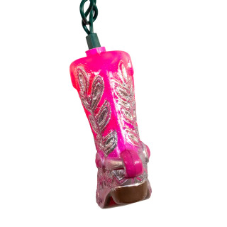 Thumbnail 5: Kurt Adler Kurt Adler UL 10-Light Glittered Pink Boots Light Set 