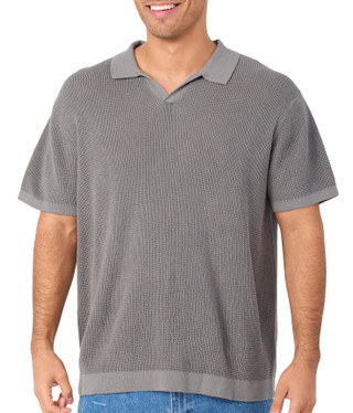 Thumbnail 1: GRAYERS Grayers Mens Short Sleeve Texture Stitch Sweater Polo 