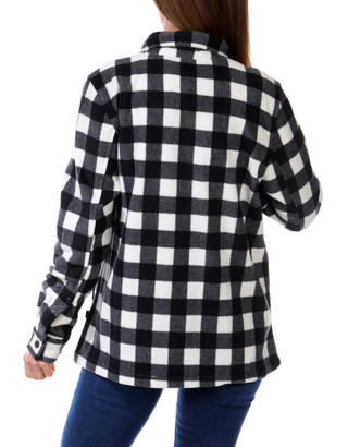 Thumbnail 2: Lands End Women's Gingham Print Fleece Shacket 