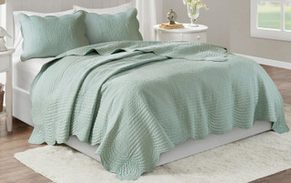 Thumbnail 1: Madison Park Madison Park Tuscany Scalloped Edge Coverlet Set 