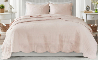 Thumbnail 4: Madison Park Madison Park Tuscany Scalloped Edge Coverlet Set 