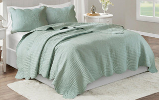 Thumbnail 2: Madison Park Madison Park Tuscany Scalloped Edge Coverlet Set 
