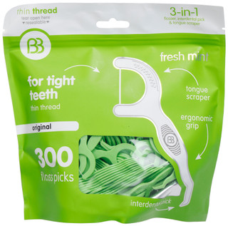 Thumbnail 1: BRUSH BUDDIES Brush Buddies 300 Pk Tight Teeth Fresh Mint Floss Picks 