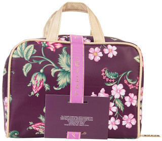 Thumbnail 2: Tahari Tahari 3 Pc Purple Floral Cosmetic Travel Bag Set 