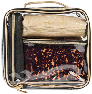 Thumbnail 1: Tahari Tahari 4 Pc Clear Animal Print Cosmetic Travel Bag Set 