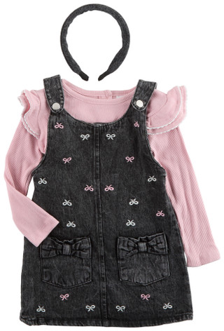 Thumbnail 1: Little Lass Little Lass Toddler Girls 3 Pc Jumper Dress Set 