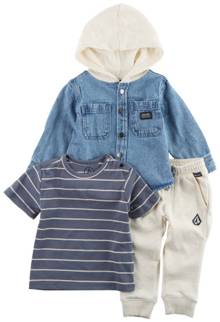 Thumbnail 1: VOLCOM Volcom Baby Boys 3 Pc Shacket Set 